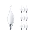 Mehrfachpackung 10x Philips Corepro LED Kerze E14 Gebogen-tip Matt 2.2W 250lm - 822-827 Dim To Warm | Dimmbar - Ersatz Für 25W