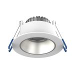 Noxion LED-Spot Ares Tief Weiß 6W 540lm 927-940 3CCT - mit Innenring Silber | Ausschnitt 68mm
